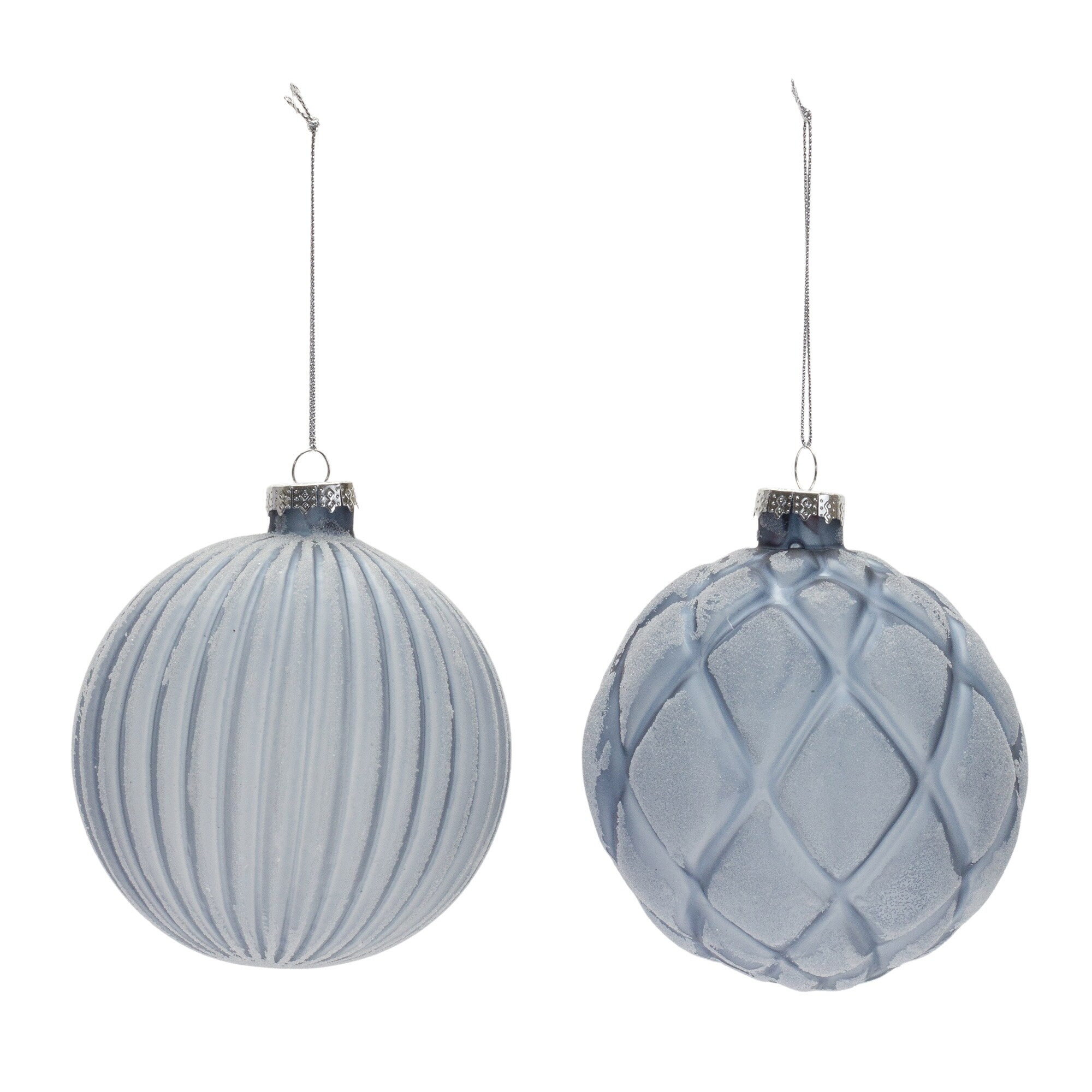 White frosted shop glass ball ornaments