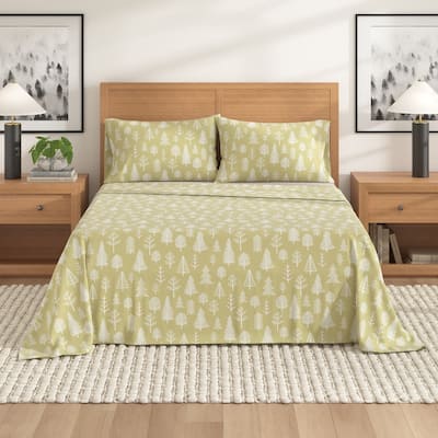 Linery & Co. Winter Turkish Cotton Double-Brushed Flannel Bed Sheet Set