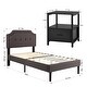 preview thumbnail 48 of 49, VECELO 3-Pieces Modern Upholstered Bed with Height Adjustable Headboard and Nightstands Sets