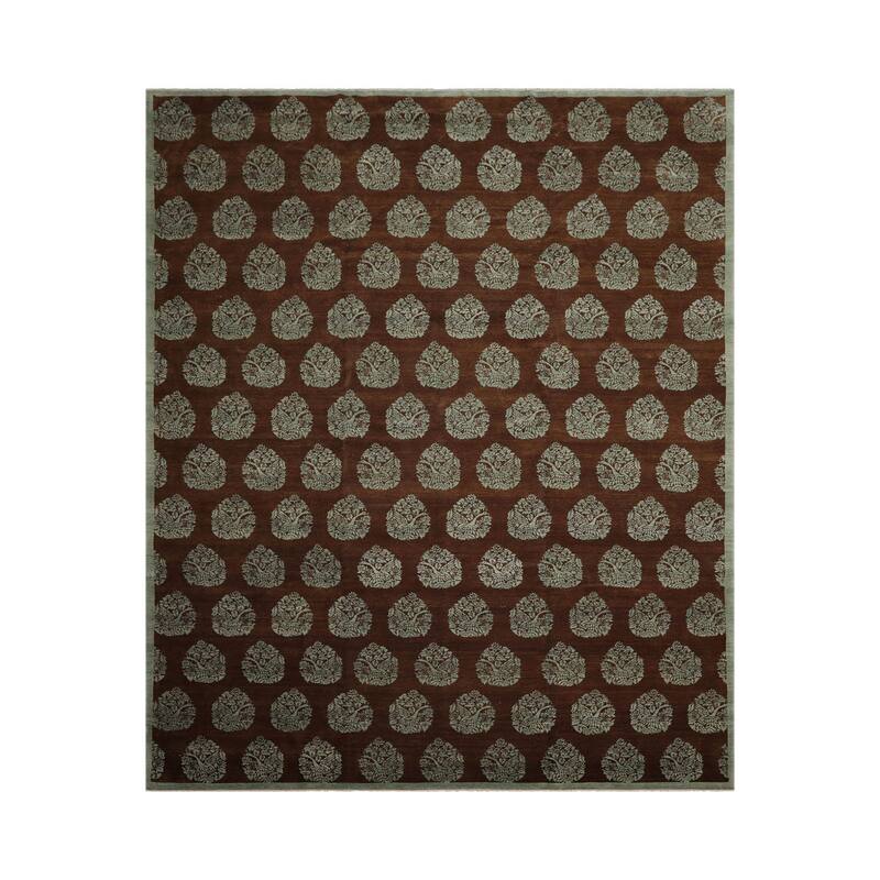 Hand Knotted Michaelian & Kohlberg Brown Tibetan 100% Wool Area Rug - 9' 11'' x 14' 4''