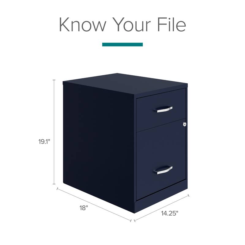 Space Solutions 18" Deep 2 Drawer Letter Width Vertical File Cabinet with Accessory Drawer
