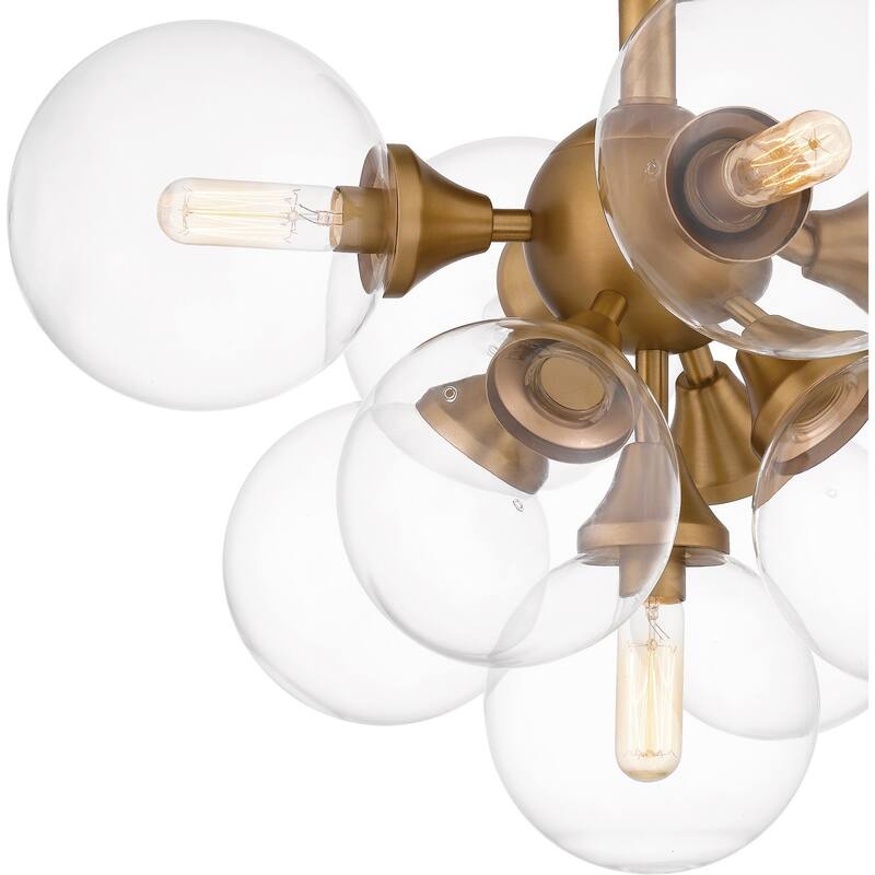 Brushed Weathered Brass Five Light Semi Flush Mount from the Glinda Collection