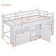 preview thumbnail 14 of 33, Twin Size Loft Bed for Kids, Wooden Loft Bed with 4 Storage Drawers, Cabinet, Shelves, Low Loft Bed Frame with Safety Guardrails