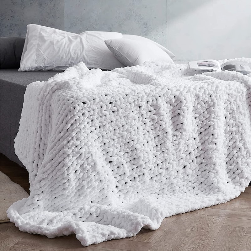 Cozy Potato® Chenille Chunky Knit Throw Blanket