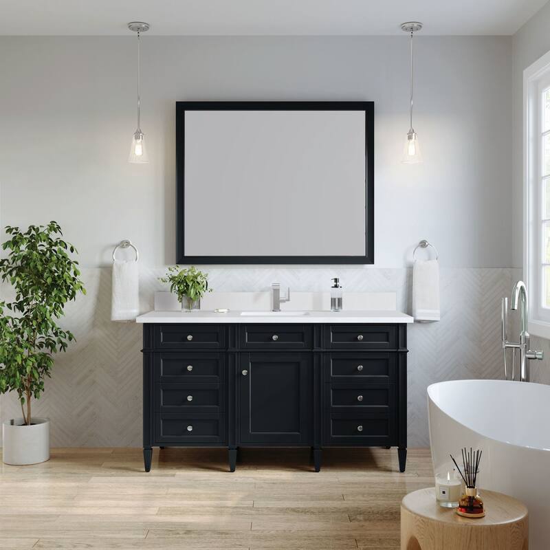 James Martin Vanities 650-V60S-1WZ Brittany 60" Single Basin Poplar