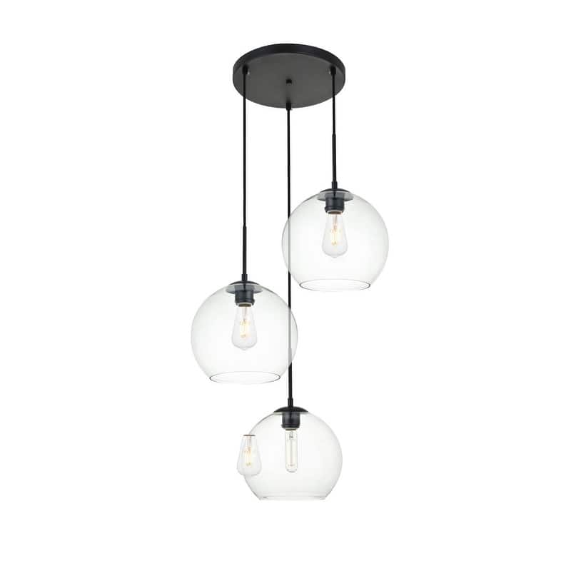 Dangling 3-light Clear Glass 20-inch Pendant
