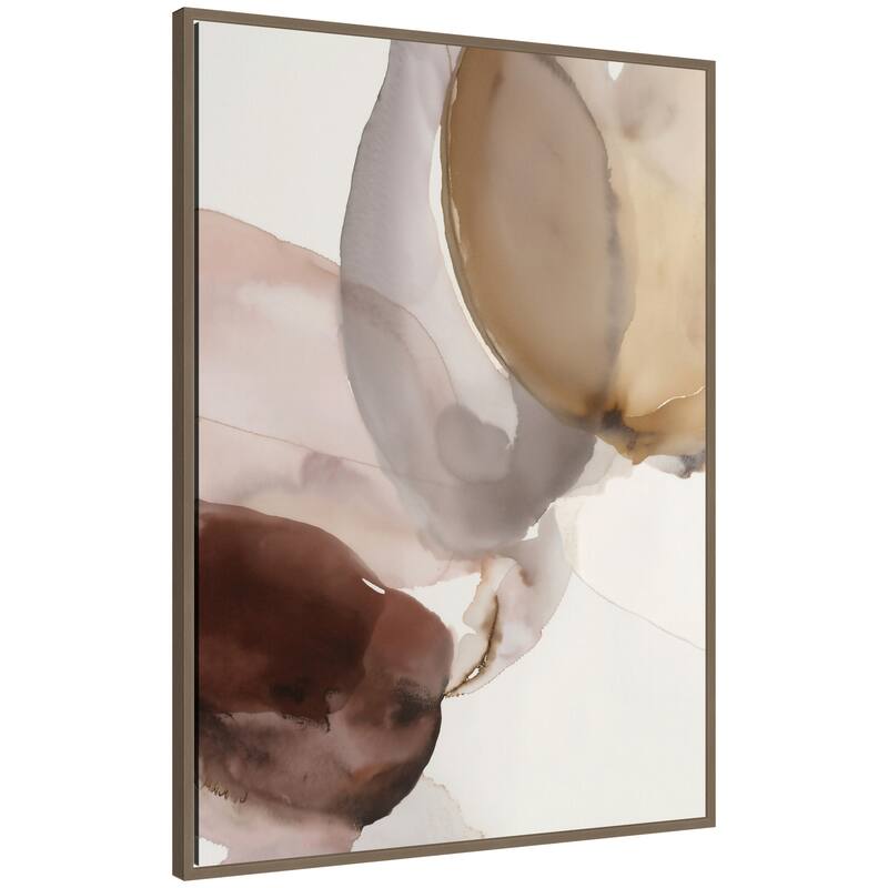 Kate and Laurel Earth Bloom II by Amy Lighthall Framed Canvas Wall Art Print - 28 x 38 - Gold