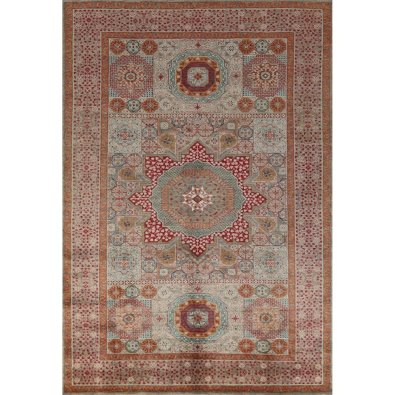 Hand Knotted Oriental 100% Wool Carpet Traditional Medallion Greys & Charcoal Kazak Area Rug - 10' 2'' X 6' 9''