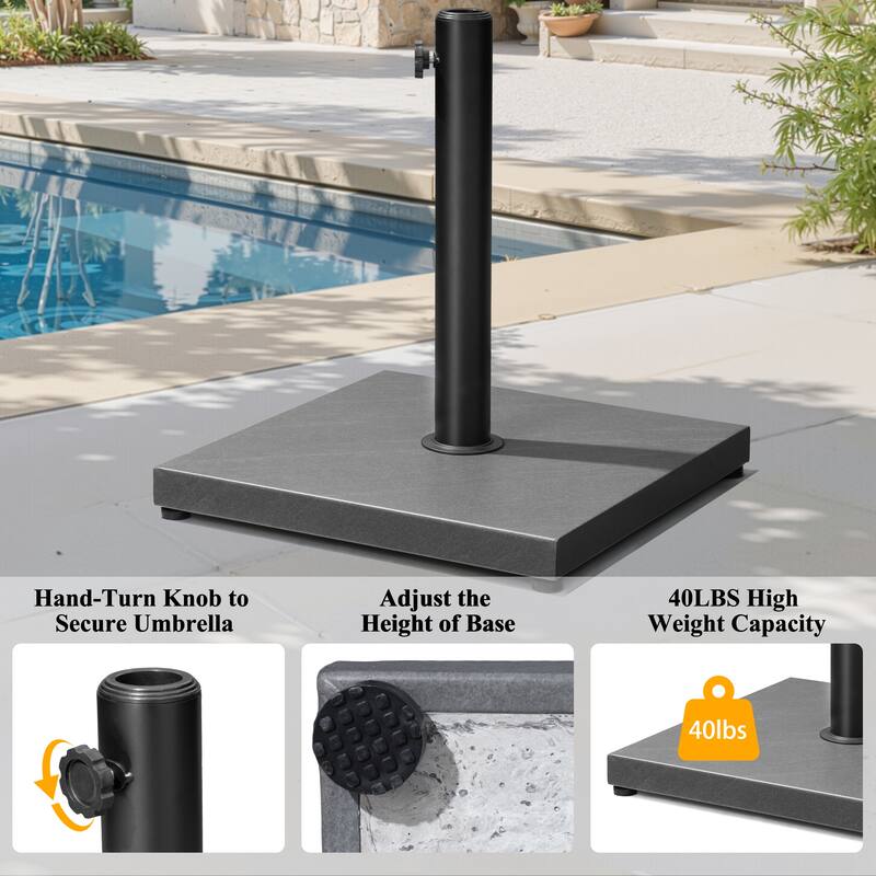 VredHom Outdoor Patio Market Umbrella Square Base Stand