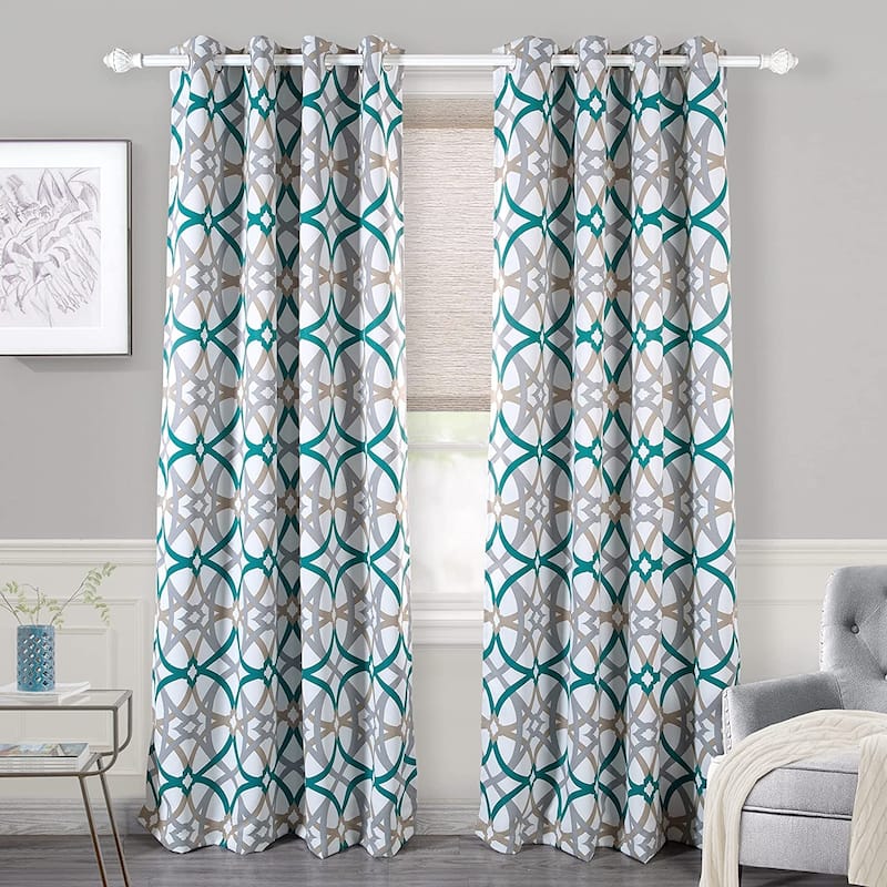 Jarvenpaa Insulated Blackout Grommet Window Curtain Panel Pair - 52" width x 84 " length - Teal