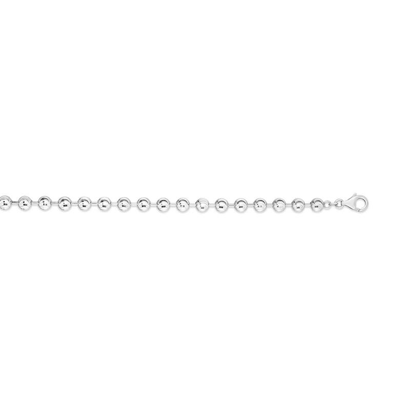 Curata 925 Sterling Silver 6mm Moon cut Bead Chain Necklace