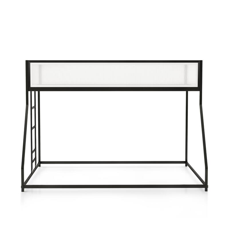 Furniture of America Jackson Modern Black Metal Twin over Full Bunk bed with Reversible Ladder