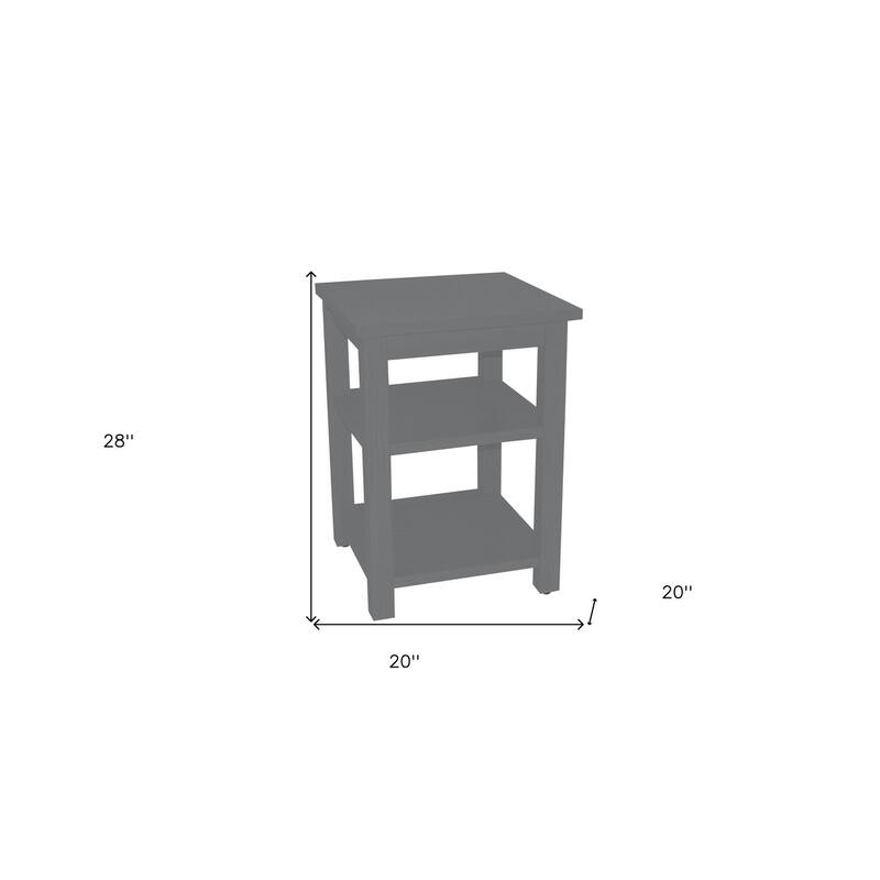 HomeRoots 28" Gray Solid Wood Nightstand