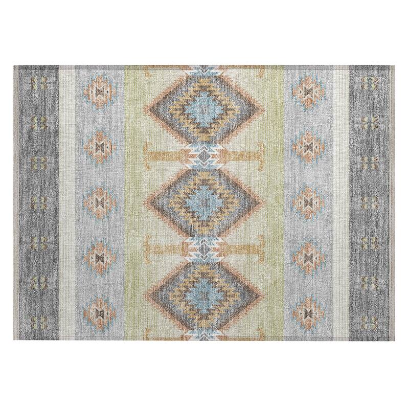 Machine Washable Indoor/ Outdoor Global Chennai Chantille Rug