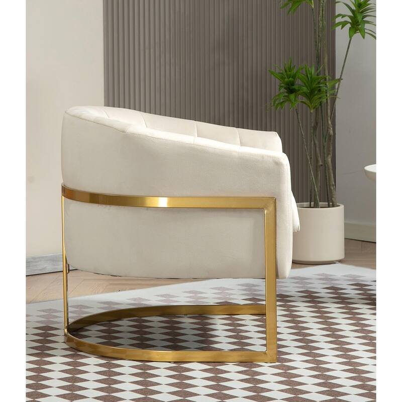 US Pride Furniture Modern Accent Armchair Luxury Gold Frame and Multi-colored Velvet Material Infuse Elegant Flair