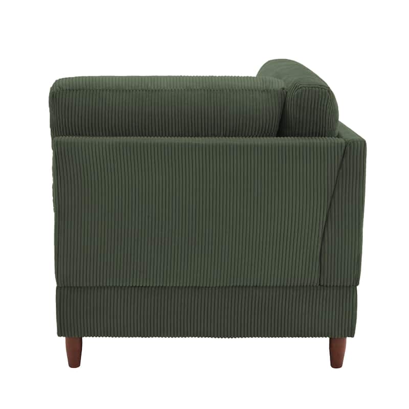 Corduroy Accent Chair with Ottoman Modular Couch Sectional Sofa