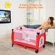 preview thumbnail 5 of 10, Pink Baby Crib Playpen Playard Pack Travel Infant Bed Foldable - 8.4'' x 25.6'' x 30''