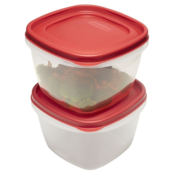 Rubbermaid Take Alongs Food Storage Container Set of 2 Containers, Red (7 Cup)
