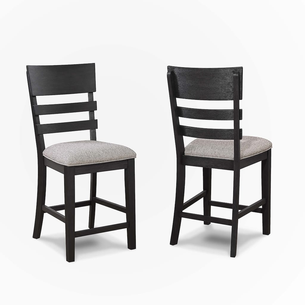 2pc Black/Gray Counter Height Chair