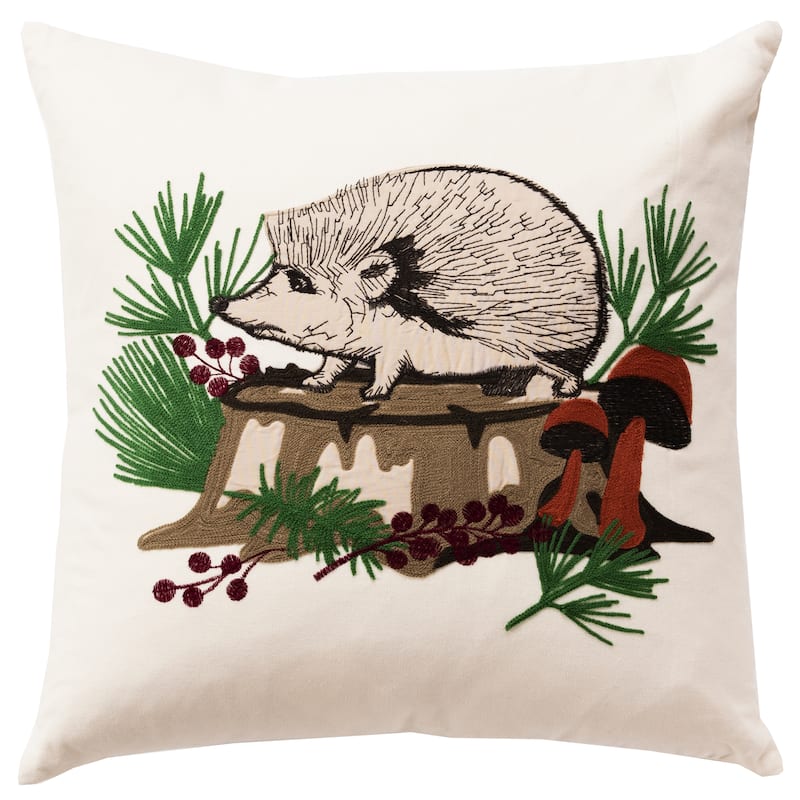 Rizzy Home Woodland Hedgehog Throw Pillow Cover