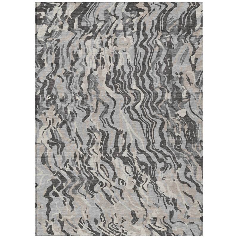 HomeRoots Abstract Transitional Rectangle Outdoor Rug