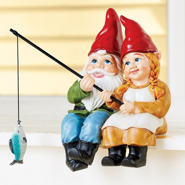 Gnome Figurine カップル像 約26cm QTQHOME Forever Gnome Couple Garden Statue,Hand-painted Love