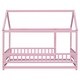 preview thumbnail 5 of 11, Twin Size Wooden Bed House Bed with House Roof Frame