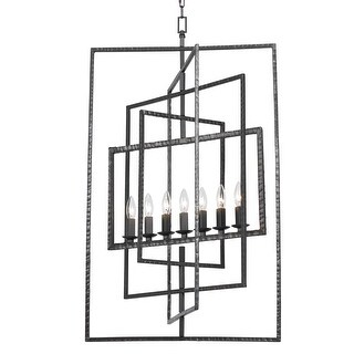 Capri 7 Light Raw Steel Chandelier - 24'' W x 38'' H x 21.75'' D