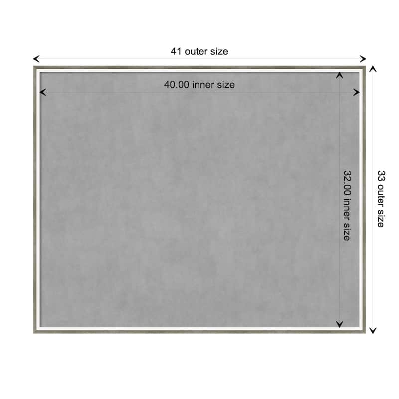 Amanti Art Lucie Silver White Framed Magnetic Board - Board Size 40x32