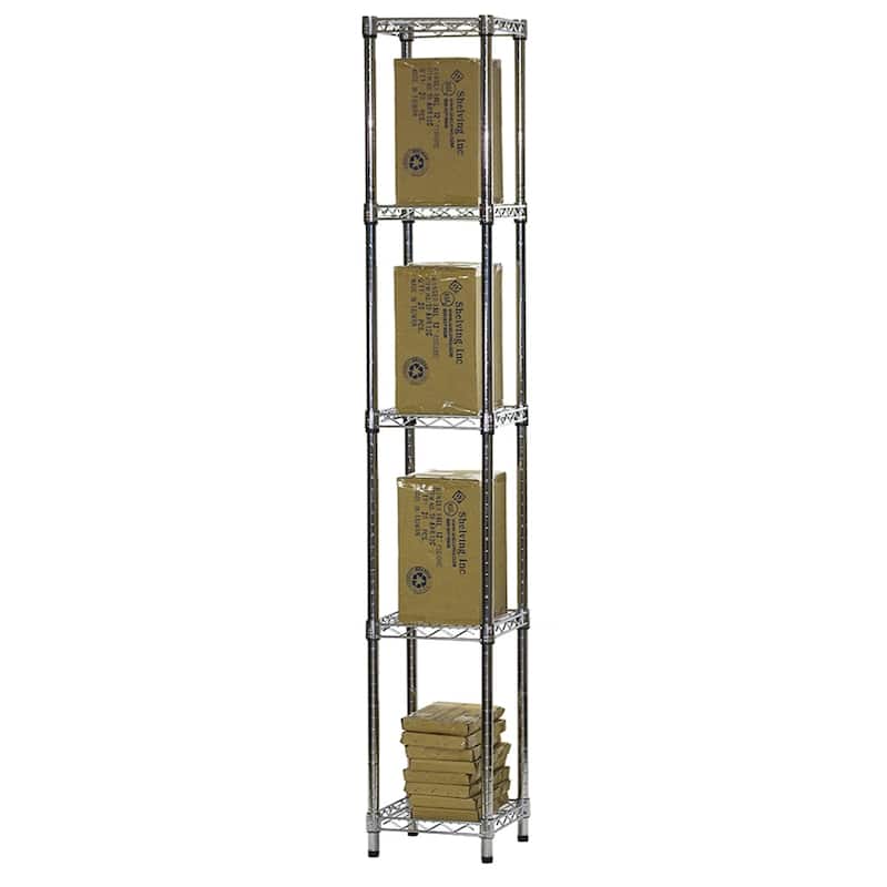 Shelving.com Chrome Wire Shelving with 5 Shelves - 12"d x 12"w