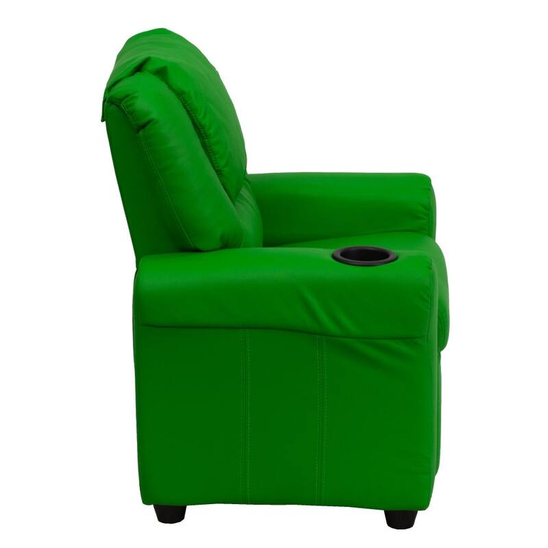 Contemporary Kids Recliner with Cup Holder and Headrest - 24"W x 21.5" - 36.5"D x 27"H