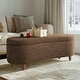 preview thumbnail 5 of 50, INK IVY Bailey Boucle-Style Curved Storage Accent Bench Chocolate