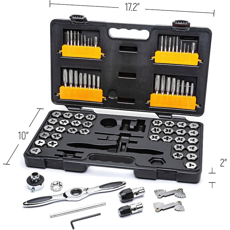 Gearwrench 3887 77 Piece SAE/Metric Ratcheting Tap and Die Set