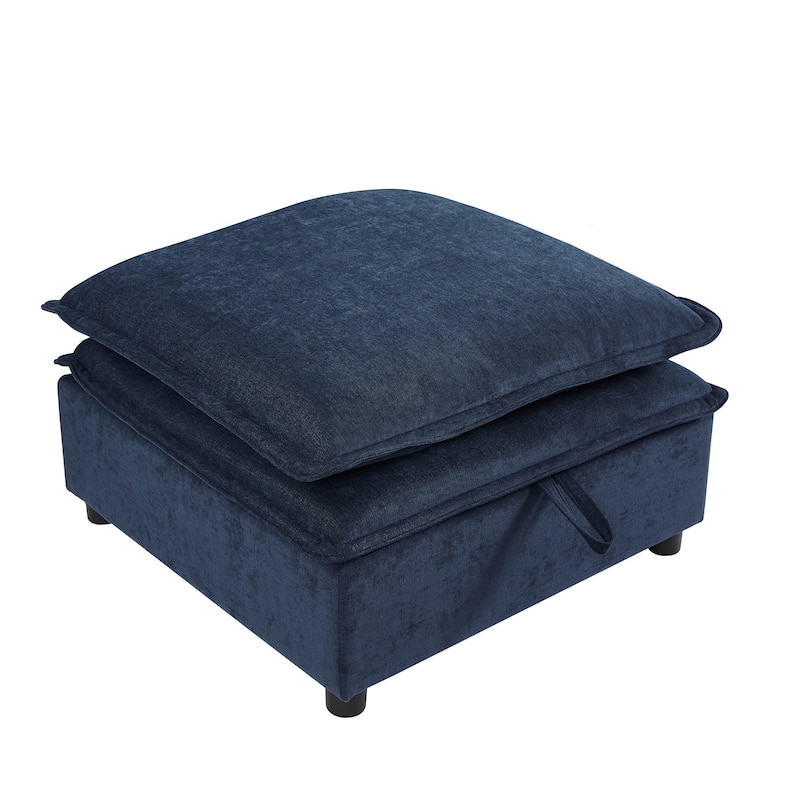 U-Shaped Modular Storage Sectional Sofa, Double-Layer Cushion Couch Bed