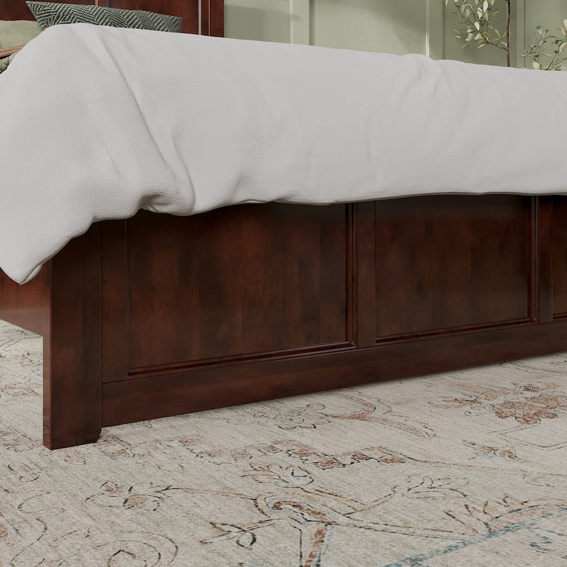 Madison Queen Foundation Bed Frame with Matching Footboard in Walnut