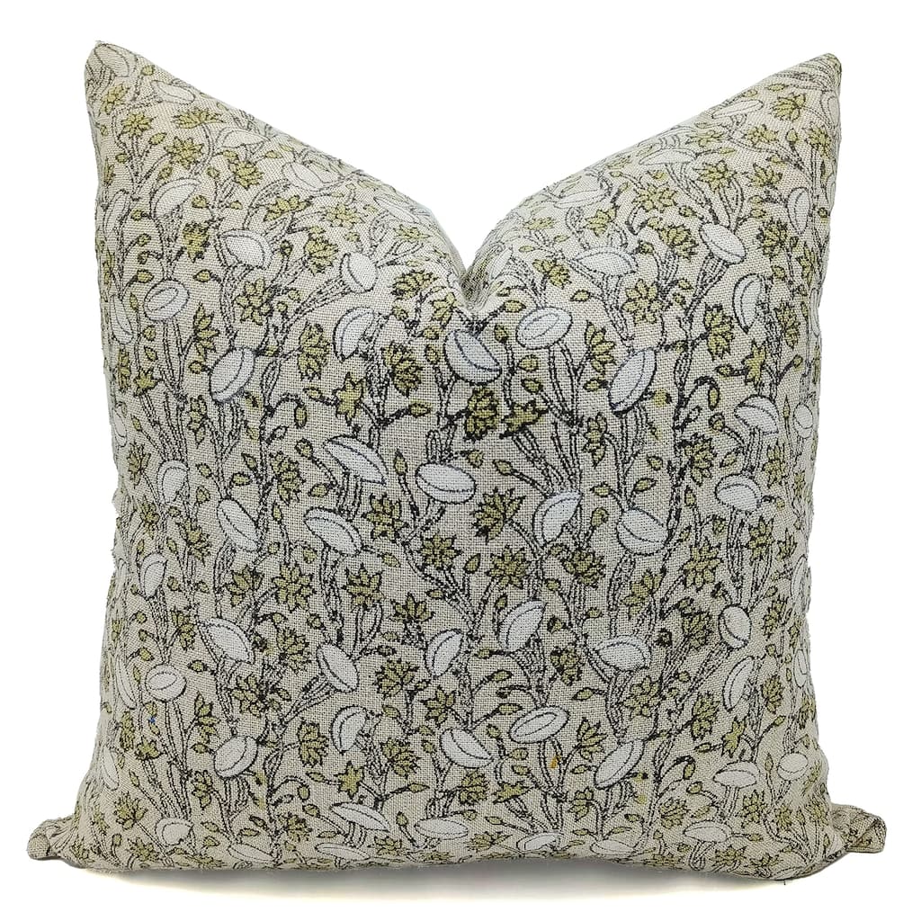 Linen Boho Block print pillow Cover - Pishta