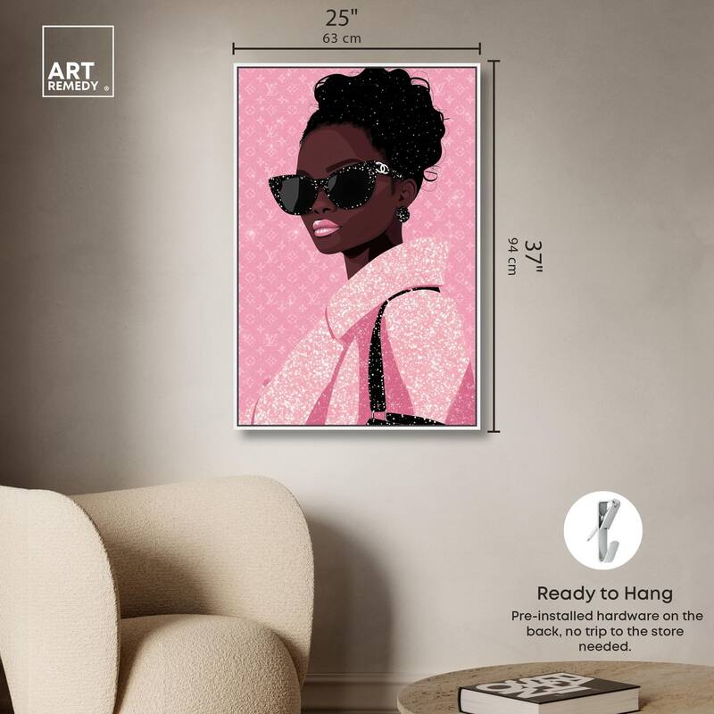 Pink Luxury Woman Canvas by Art Remedy