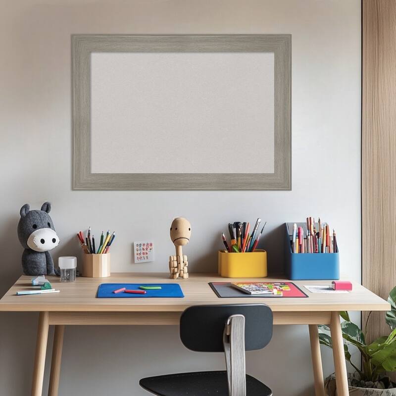 Grand Greywash Narrow Framed Cork Board - Bulletin Board, Organization Board, Pin Board