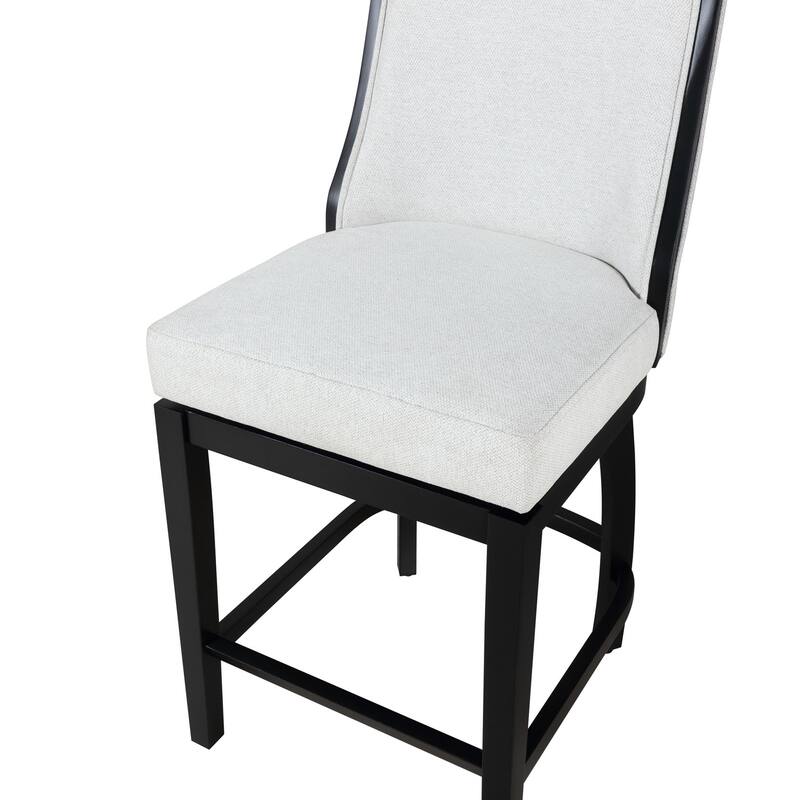 Katherine Linen Upholstered Swivel Barstool