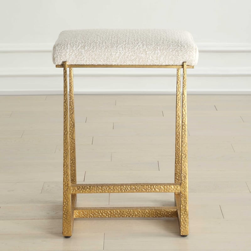 Uttermost Midas Gold Counter Stool - 18.5"W x 15.5"D x 26"H