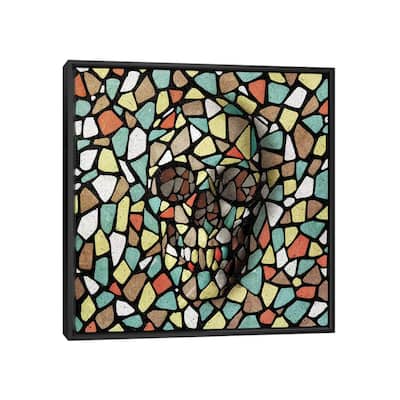 iCanvas "Mosaic Skull Color" by Ali Gulec Framed Canvas Print