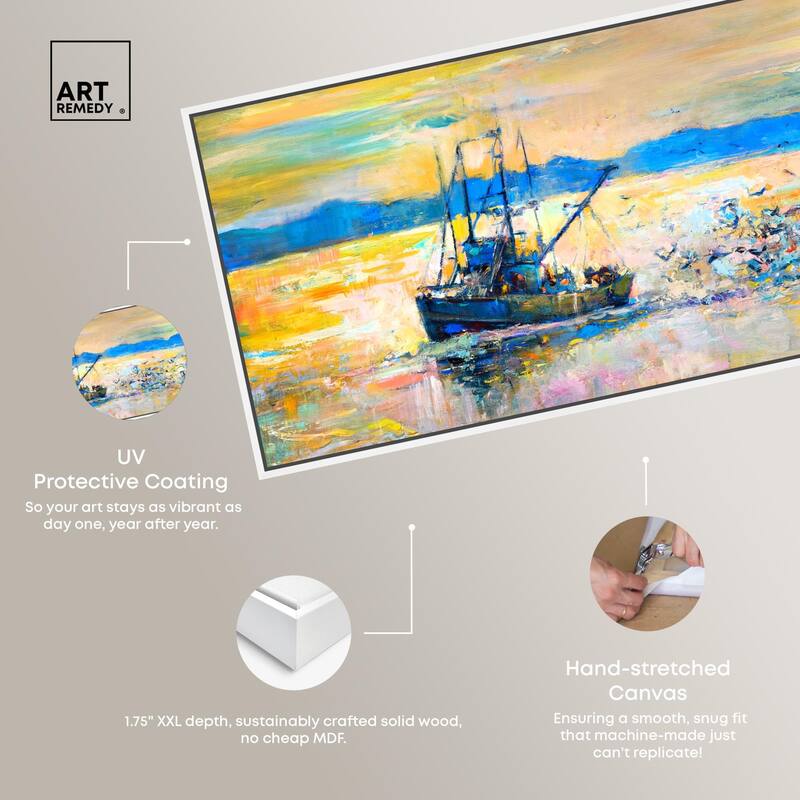 Fresh Catch Boat Panoramic Canvas by Art Remedy