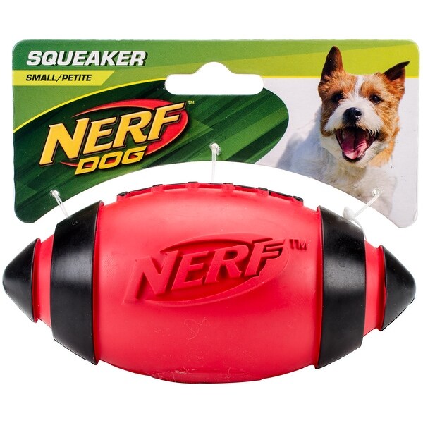 Shop Nerf Dog Squeak Rubber Football Dog Toy Small Medium Red