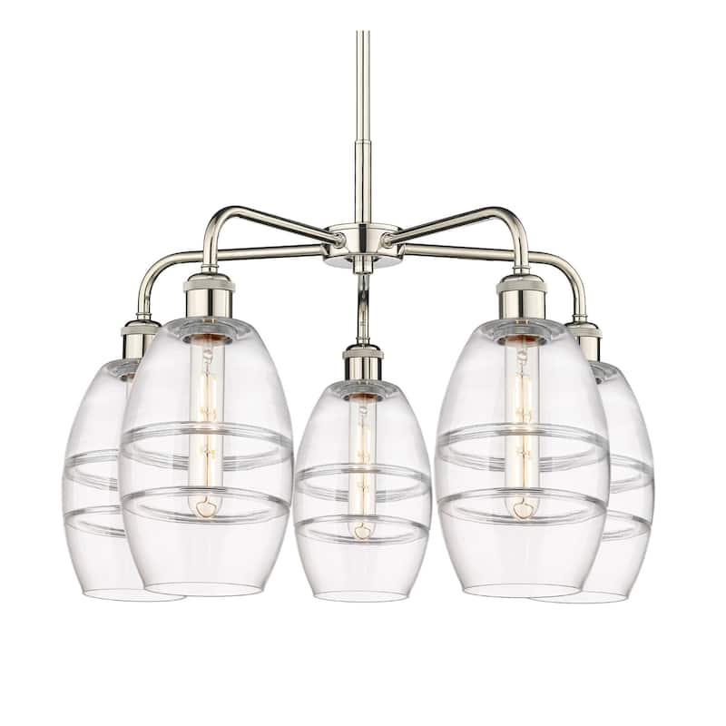 Innovations Lighting 516-5CR-14-24 Vaz Chandelier Vaz 5 Light 24" Wide - Polished Nickel / Clear