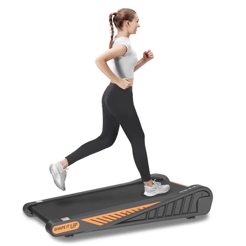 Home Exercise Walking Pad Under Desk Treadmill 8% Incline for Small Space - Black