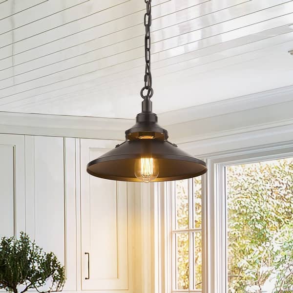 JAZAVA Industrial Farmhouse 1-Light P...