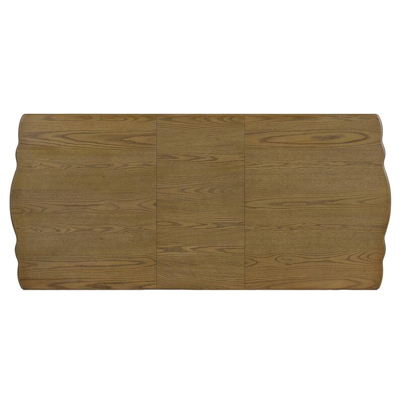 7-Piece Dining Table Set, Extendable Wood Dining Table with Removable Leaf, Kitchen Table Set with Upholstered Chair