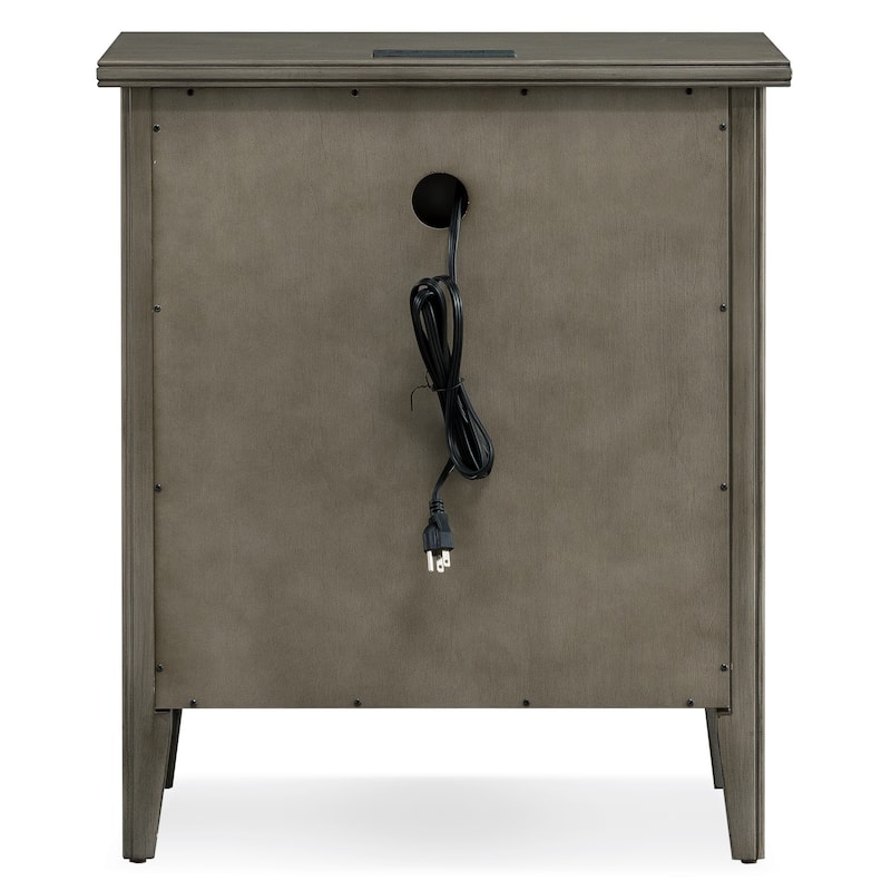 Leick Home 10522-GR Laurent 3 Drawer Nightstand Set of 2