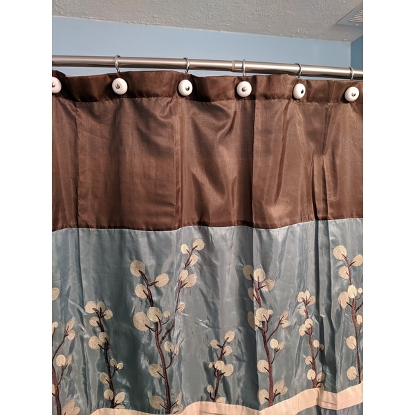 Copper Grove Wakulla Flower Blue Brown Shower Curtain On Copper Grove Wakulla Flower Blue Brown Shower Curtain On Free Shipping Orders Over 45 20223445