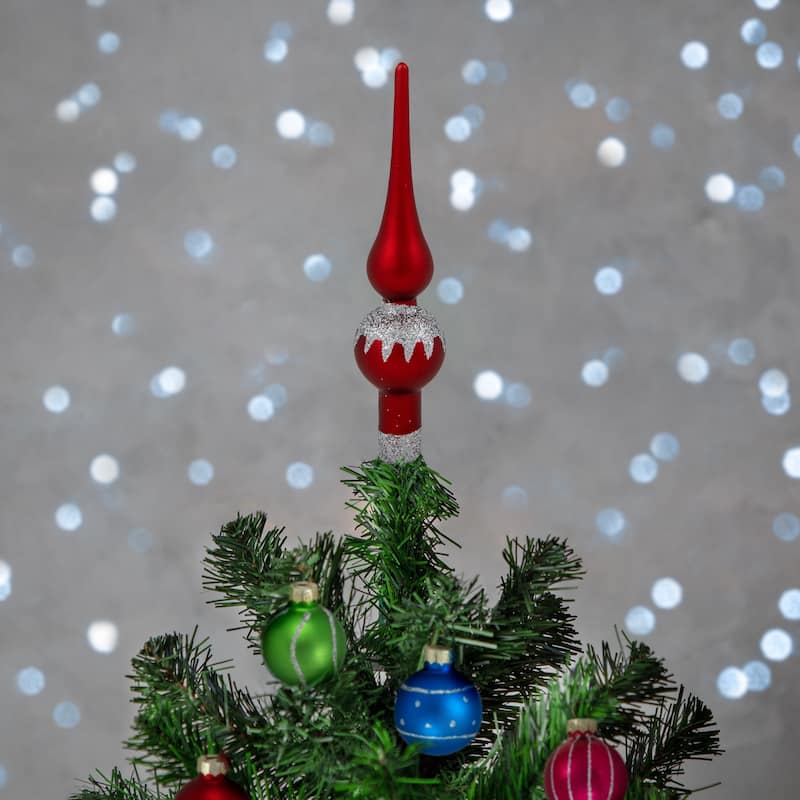 Set of 20 Glass Christmas Decorations and Tree Topper 1.25" (35mm)